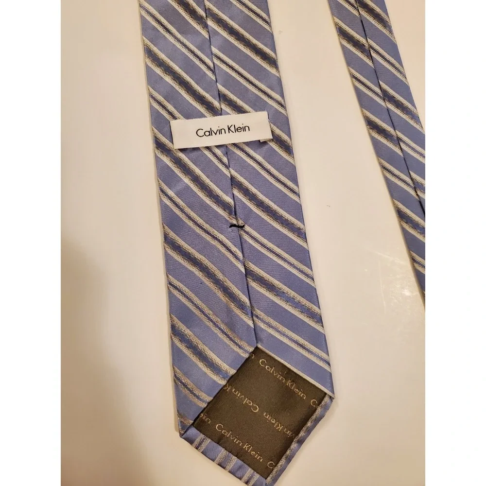Blue Striped Calvin Klen Tie‎ Bundle Of 2